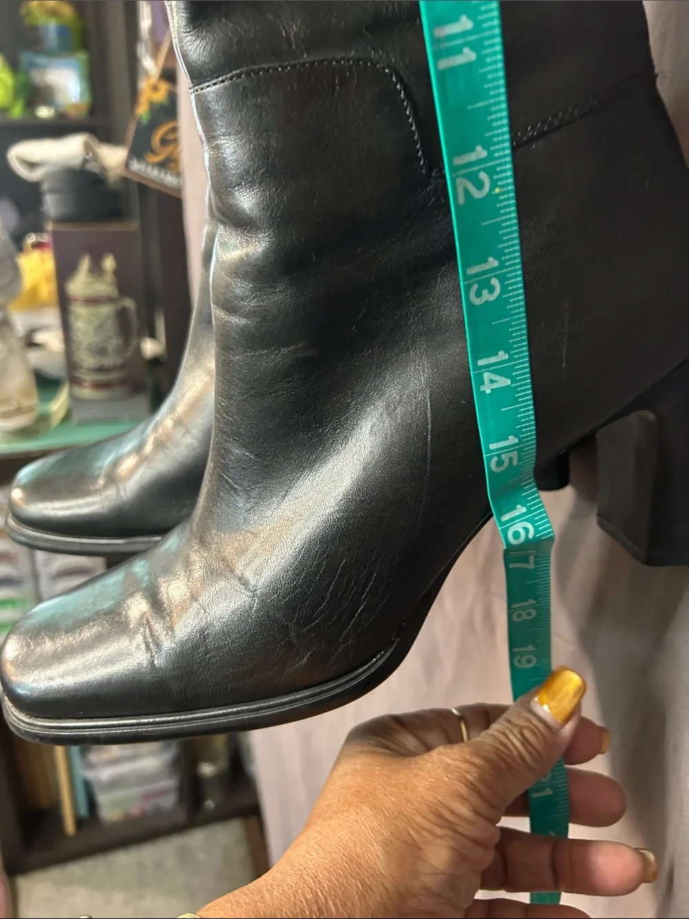 Apostrophe Black Over-the-Knee Leather Boots